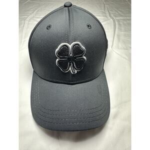 Black Clover Hat Live Lucky Jack Tone Golf Sz SM/MD Flex Cap Blackout All Black
